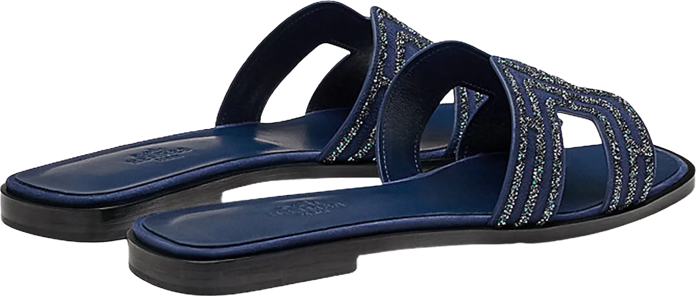 Hermes Oran Sandal Prussian Blue Suede Goatskin (EUR 40)